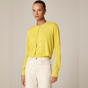 J.Crew Featherweight cashmere cardigan Pressed Avocado